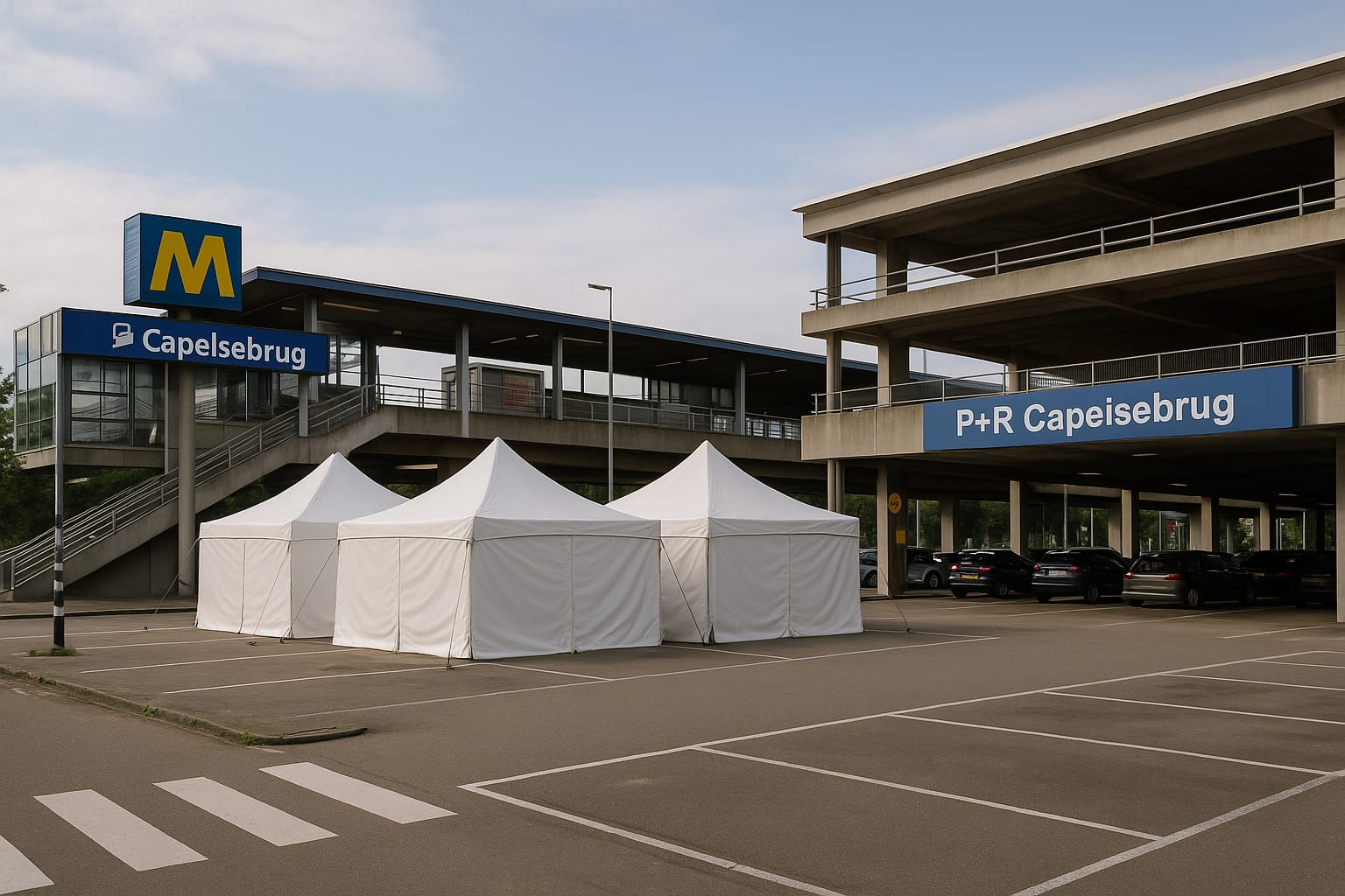 Omwonenden metro Capelse brug boos: ‘Tijdelijke opvang daklozen op P+R’