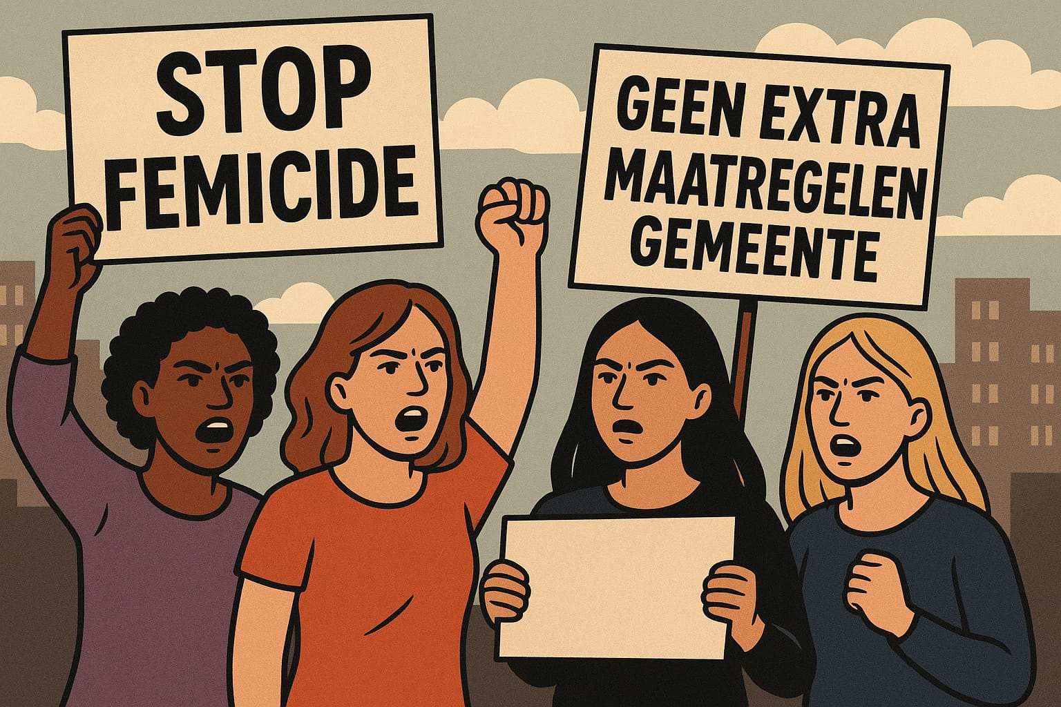 Stil protest in Vlaardingen voor veiligheid van vrouwen Desondanks ziet stadsbestuur geen noodzaak voor veiligheidsaanpak