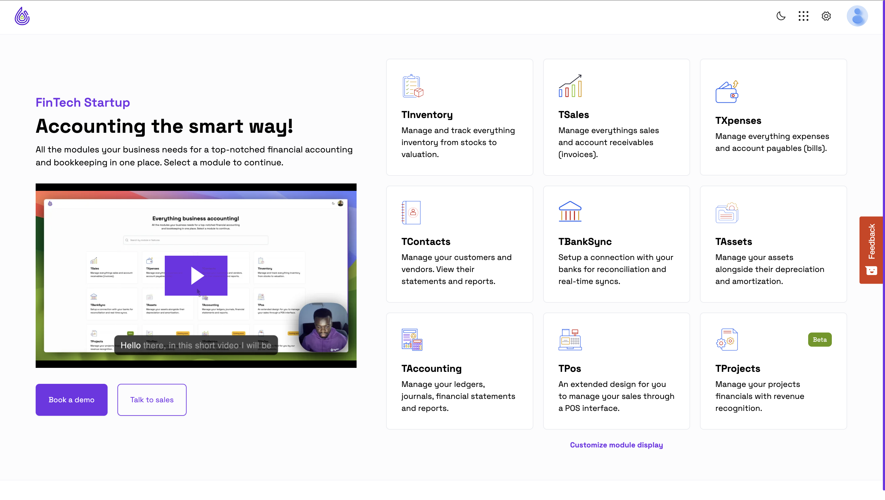 Tyms modules page